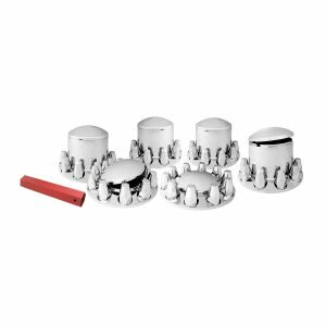 Round Caps Chrome Plastic Complete Axle Cover Set