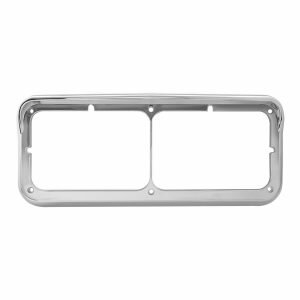 DUAL RECTANGULAR HEADLIGHT BEZEL W/ VISOR FOR PETERBILT, KENWORTH & FREIGHTLINER
