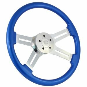 18 Chrome Dual Classic Painted Steering Wheel Blue