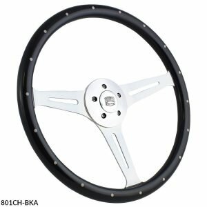 18 Chrome Empire Riveted Steering Wheel Black