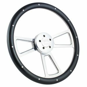 18 Half Wrap Muscle Steering Wheel Grey Wood with Rivets