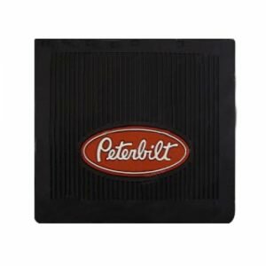 Black Rubber Mud Flap (Peterbilt Logo) 14" x 16"
