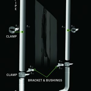 RoadWorks 6 Inch Peterbilt Exhaust Kit with Long Drop Elbow