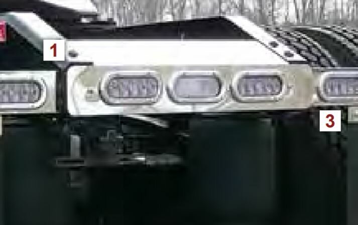 Rear Frame Cover with 3 Oval Clear / Red LED Lights, Bezels & Hardware - Volvo